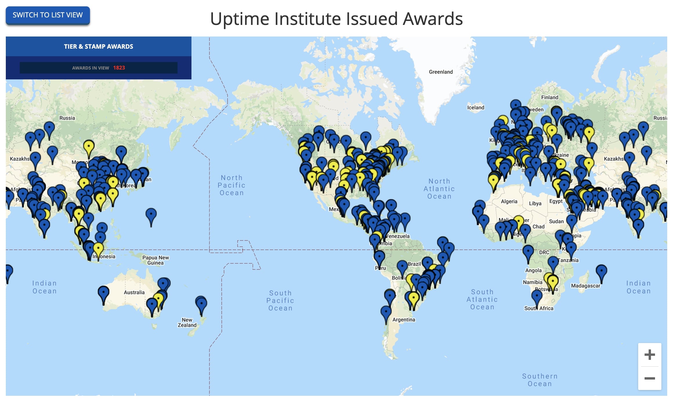 Data Center Locations Map