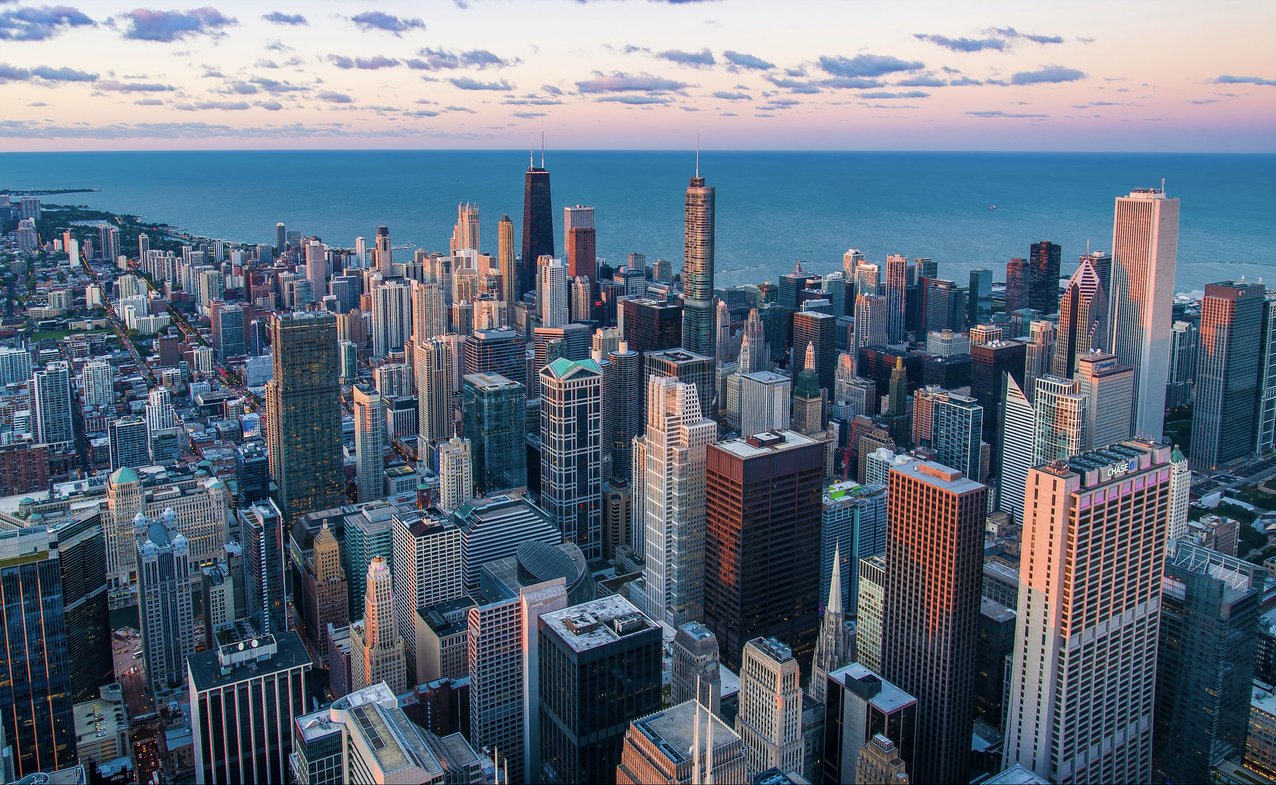 city skyline high rise buildings